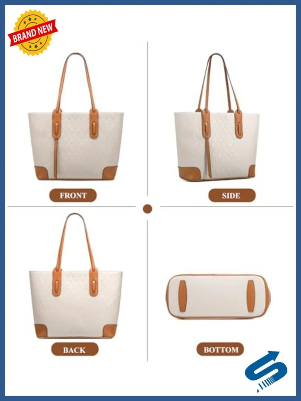 Retro Embossed Tote Handbag Set with Card Purse - 4-in-1 Faux Leather Purse for